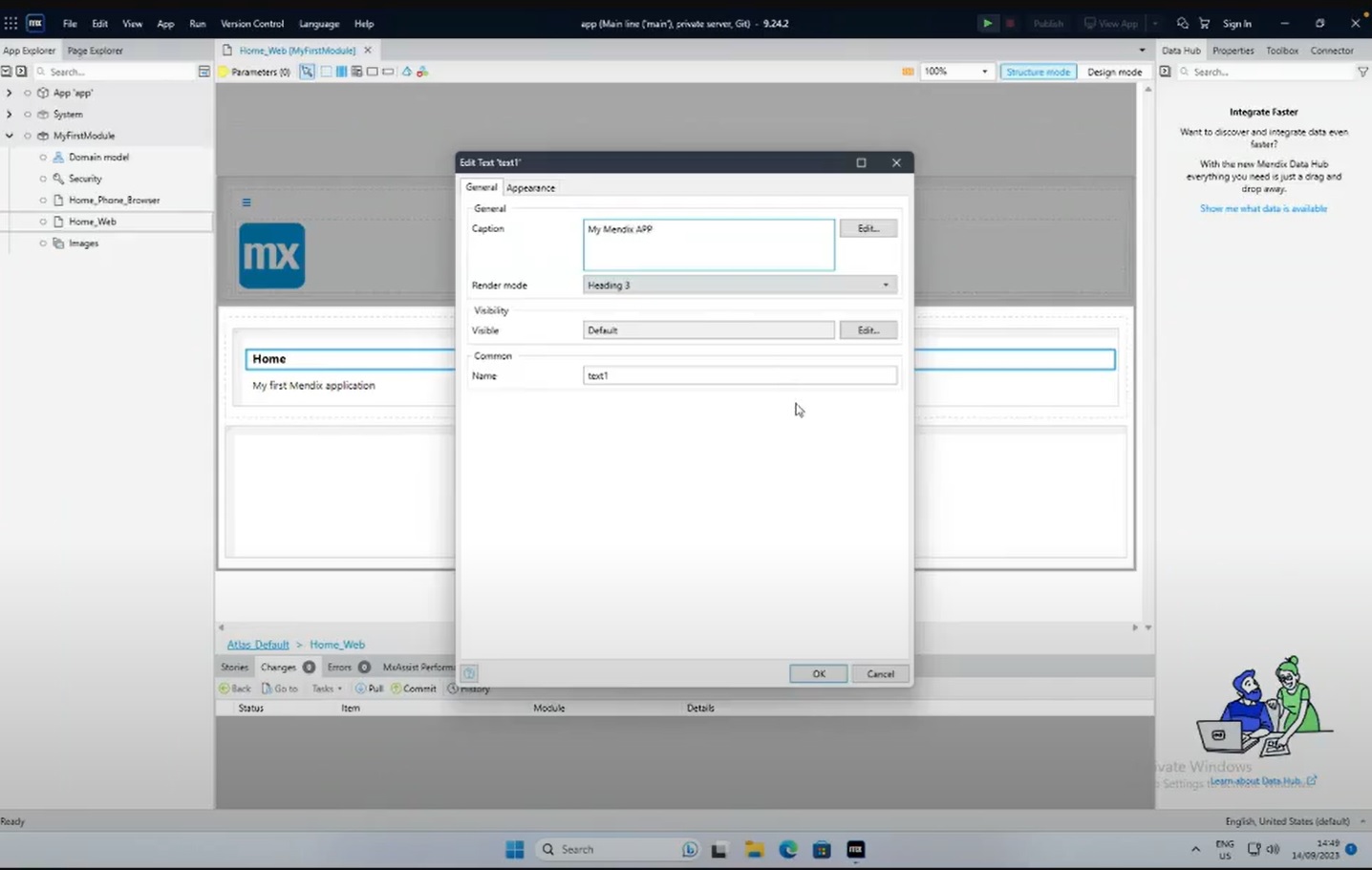 Making changes in Mendix Studio Pro