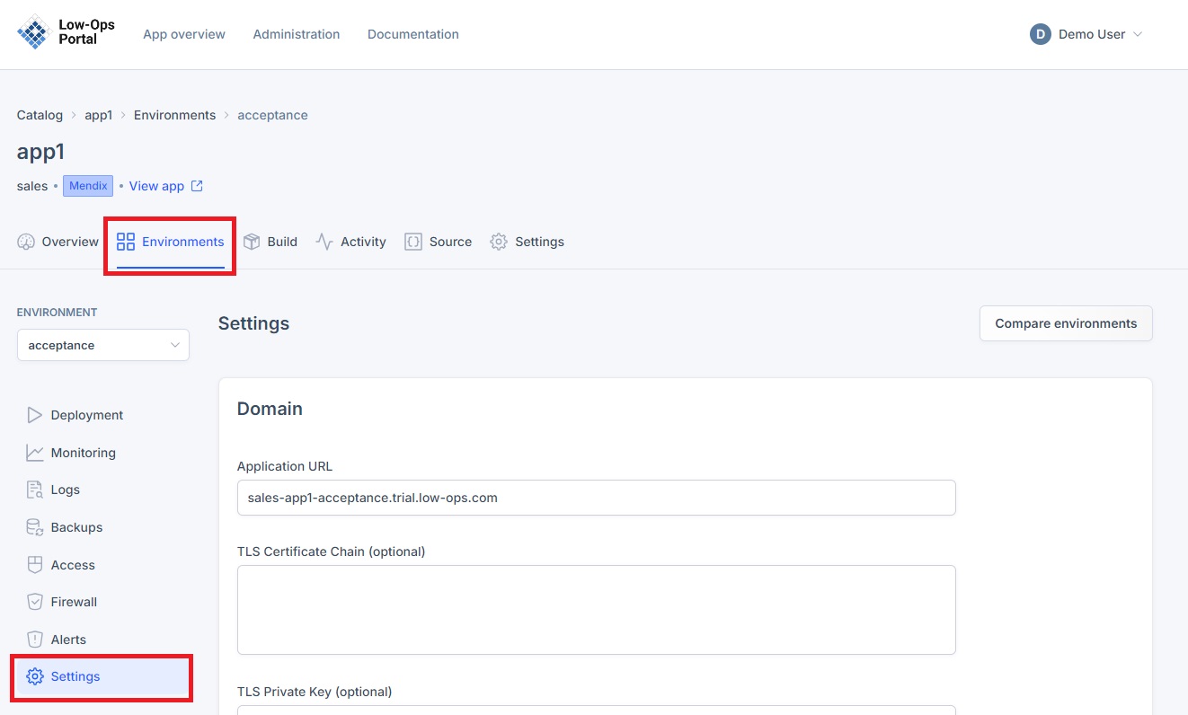 Settings overview