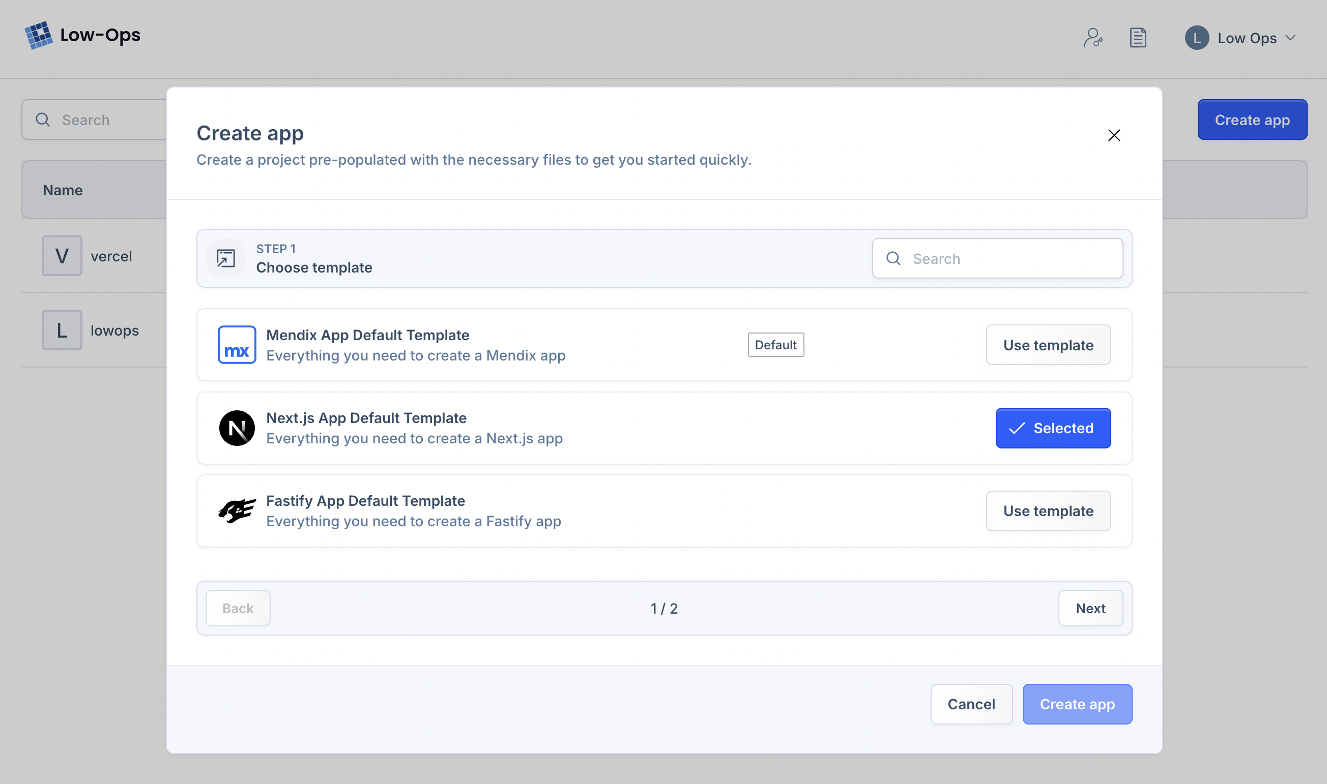 Create Application 1