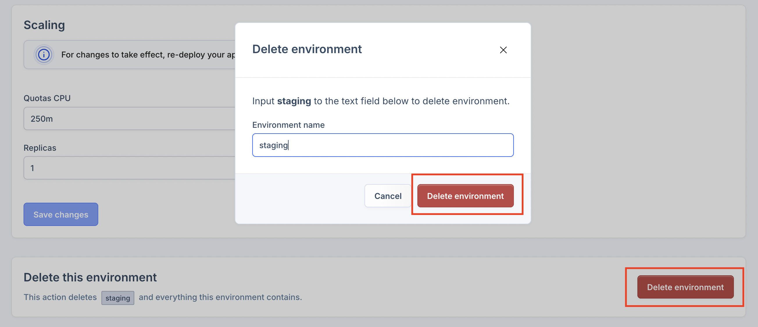 Delete Environment