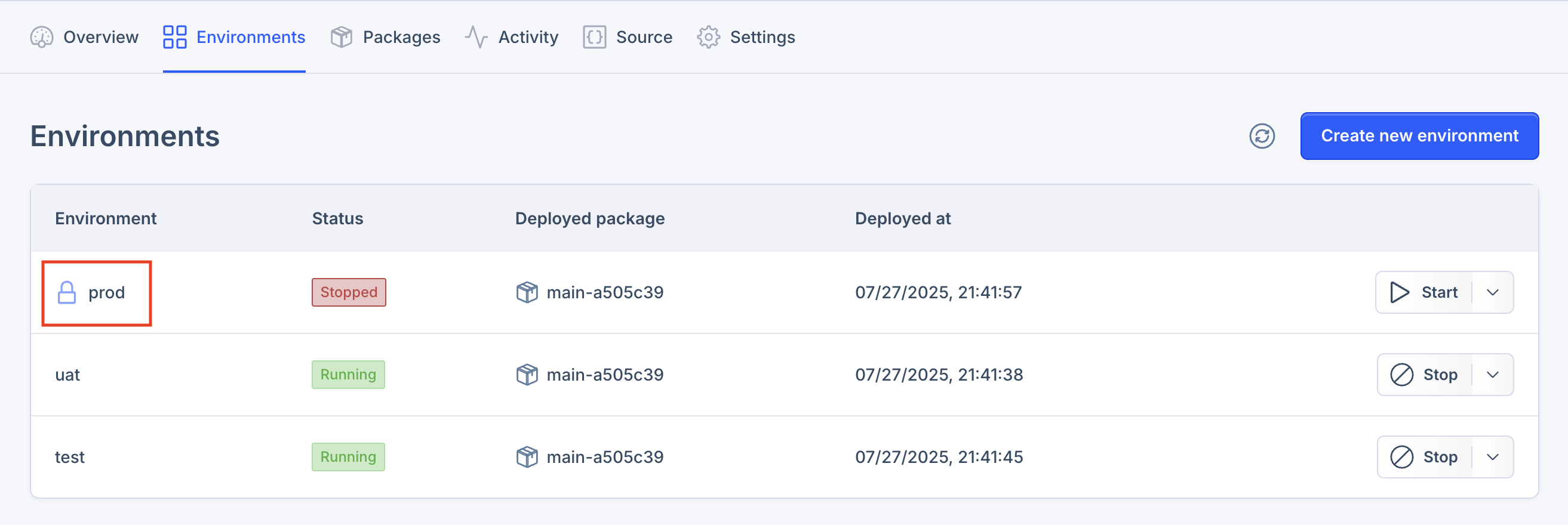 Protected Environment