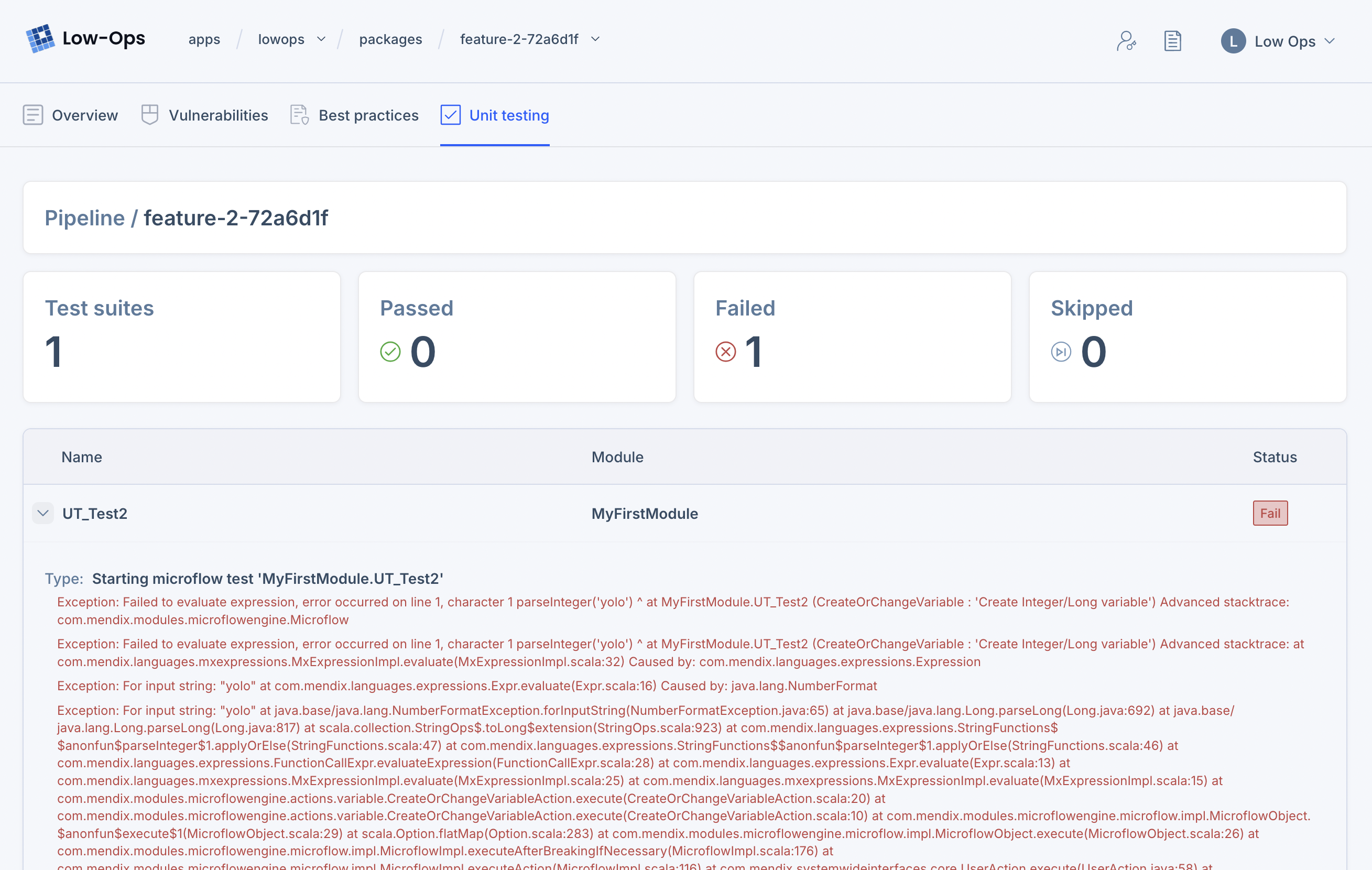 Package unit testing
