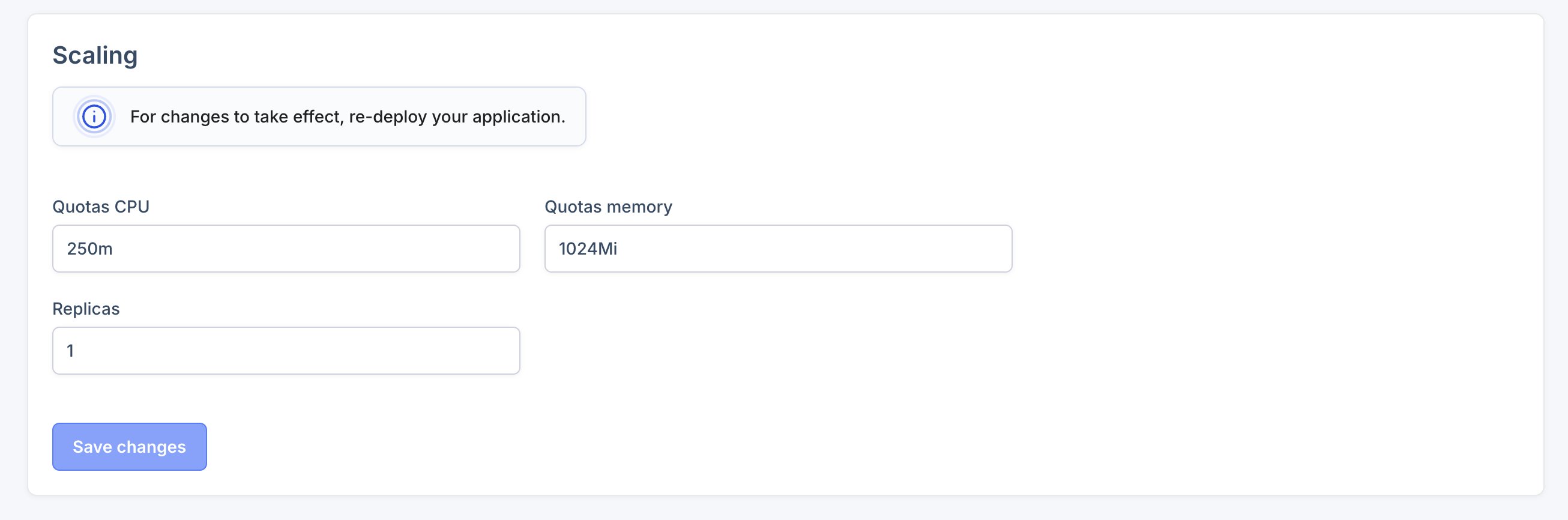 Scaling Settings